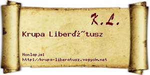 Krupa Liberátusz névjegykártya